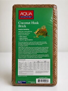 Aqua Culture Coconut Husk Brick Reptile Bedding - Brown